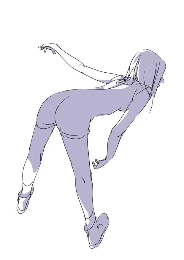 板绘人体基础练习动态透视的临摹练习素材