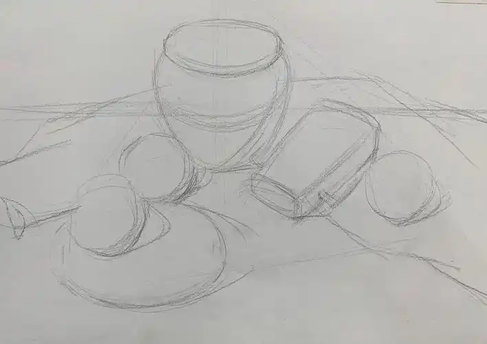 素描静物示范(二)结构篇