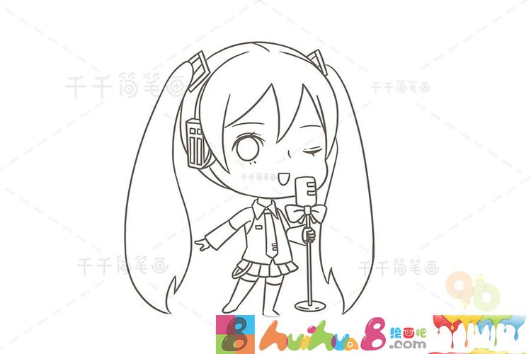 日本虚拟歌手初音未来简笔画