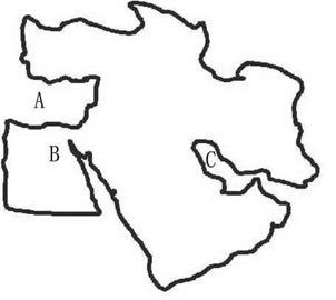 中东地图轮廓简笔画