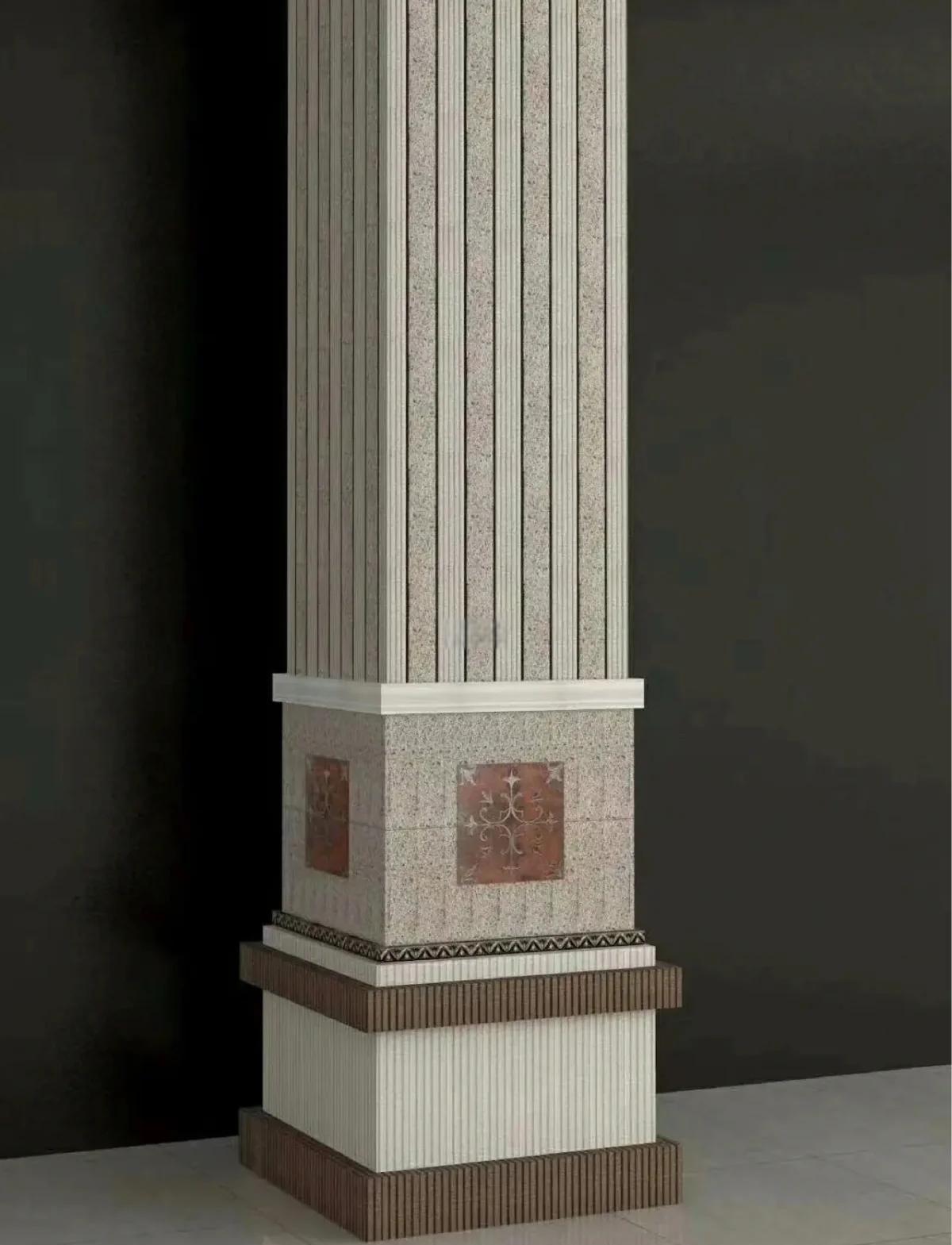 现在很多业主都用外墙瓷砖来装饰柱子,整体费用不高,效果又好看呢