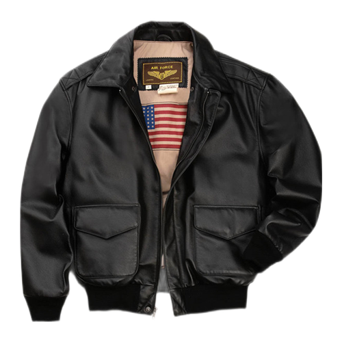 皮衣夹克男士二战经典a2飞行员皮夹克加棉保暖外套加肥加大美国尺码深