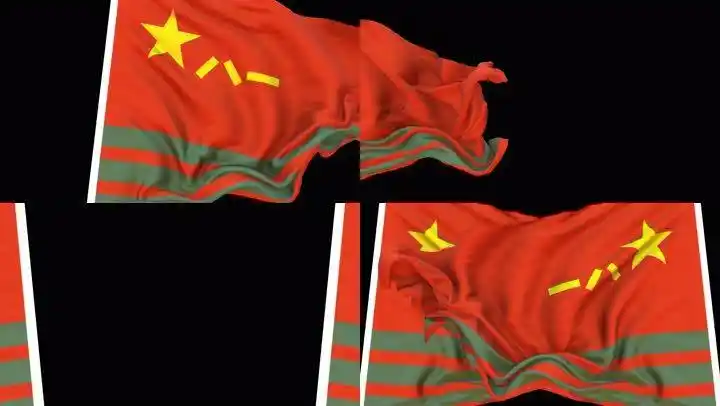 4k武警部队旗转场