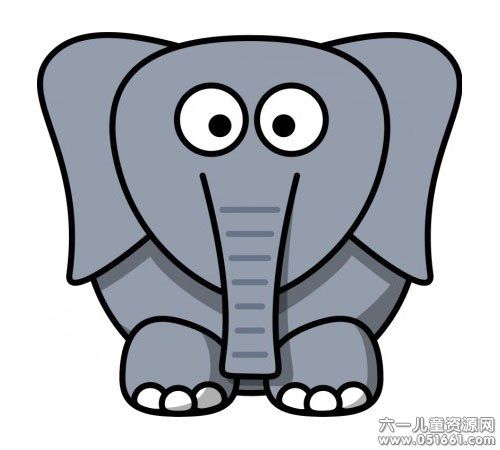 卡通大象简笔画头像