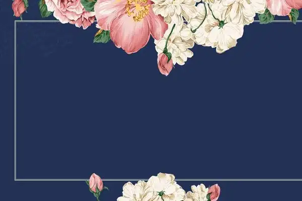 五张复古文艺花卉ppt边框背景图片