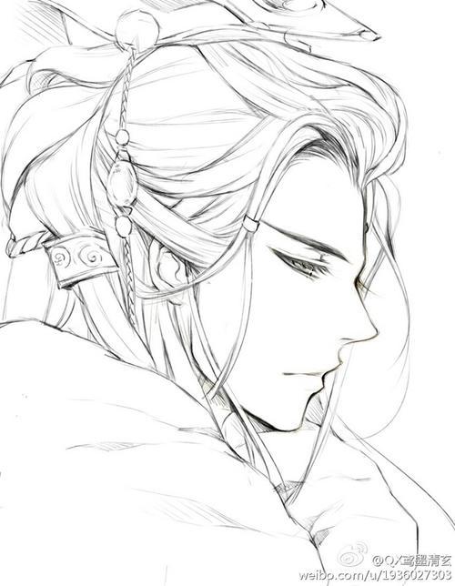 简笔画古风人物简笔画儒雅的男子古风公子简笔画教程古风素描简笔画男