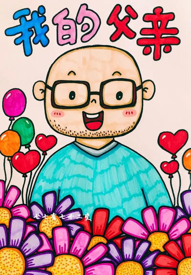 父亲节儿童画,简单易学,一起来画画吧.#创作灵感  父亲节儿 - 抖音