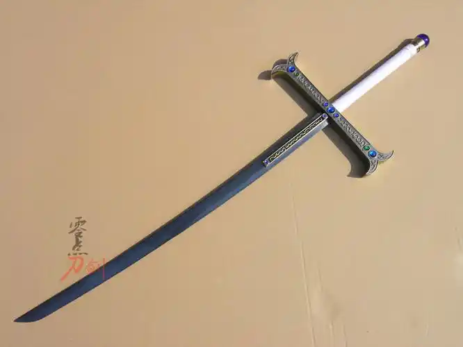 鹰眼刀黑刀夜十字架刀剑豪鹰眼米霍克cos海贼木制未开刃120cm宽刃版附