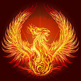 美丽的吉祥火凤凰图案