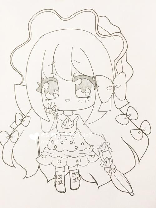 q版萌图女生简笔画全身