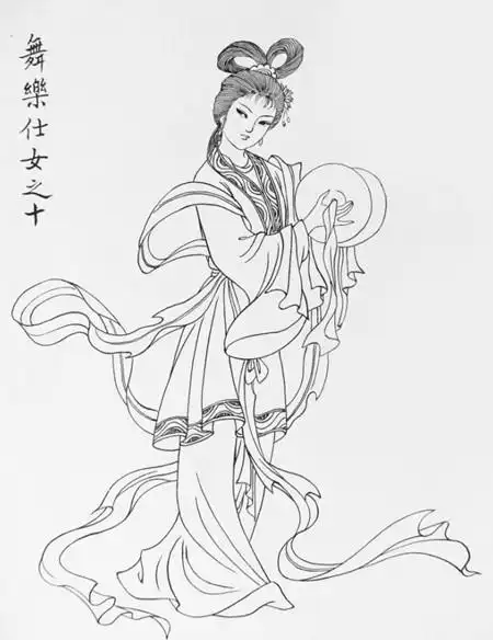 27幅白描仕女图:一笔一画勾勒出仕女美