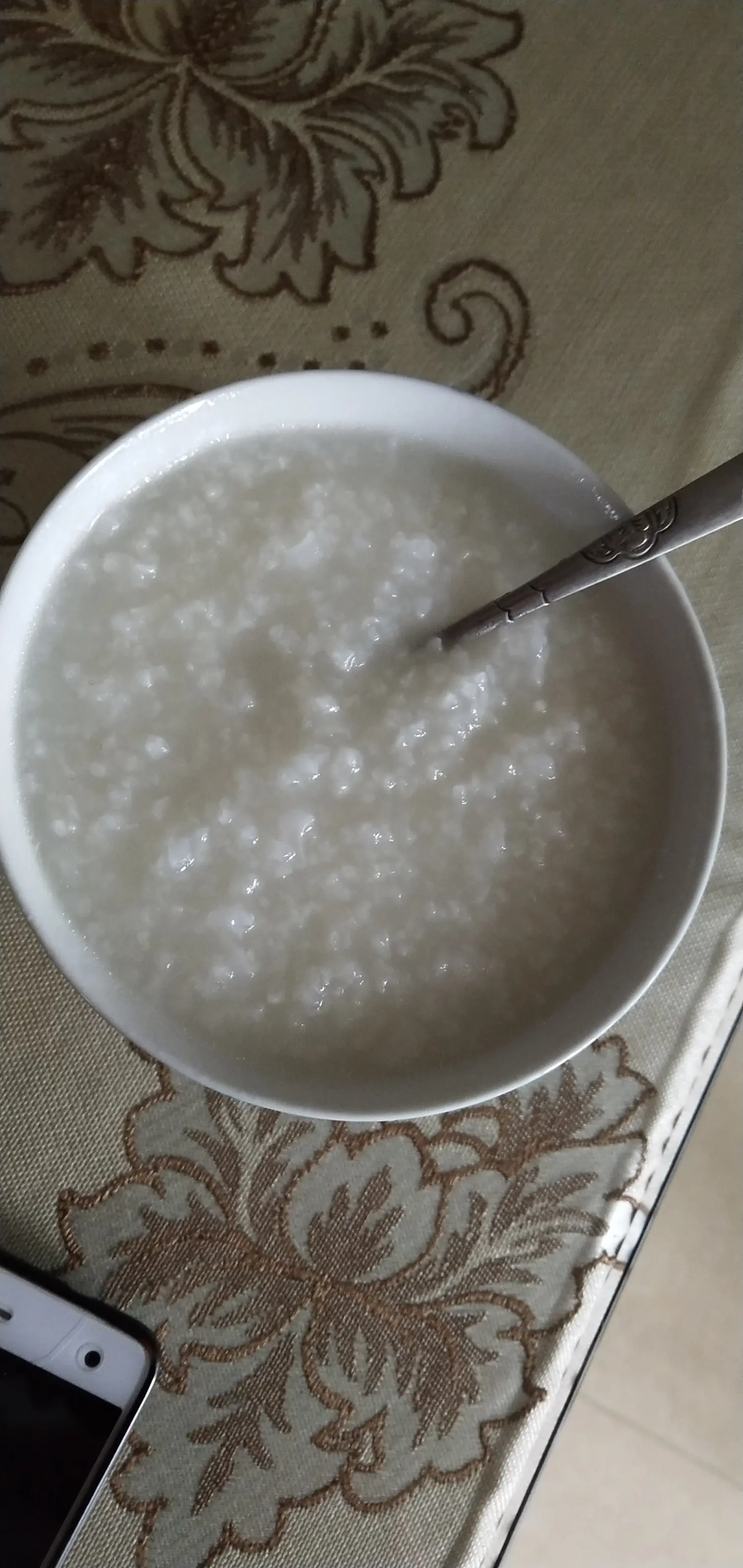 今日早餐白粥一份