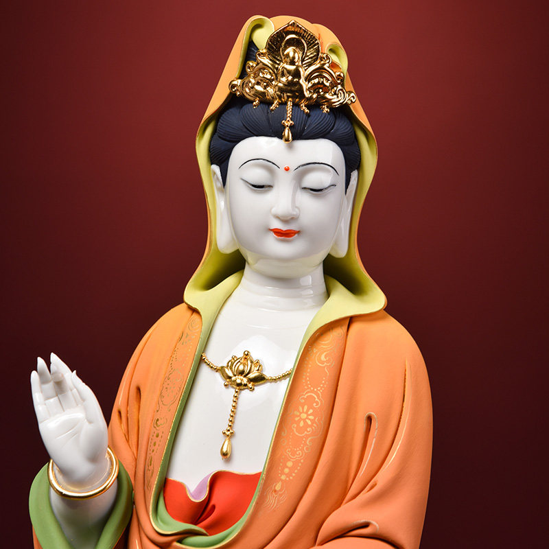 戴玉堂限量佛像世音建平林建平陶瓷菩萨观音滴水摆件