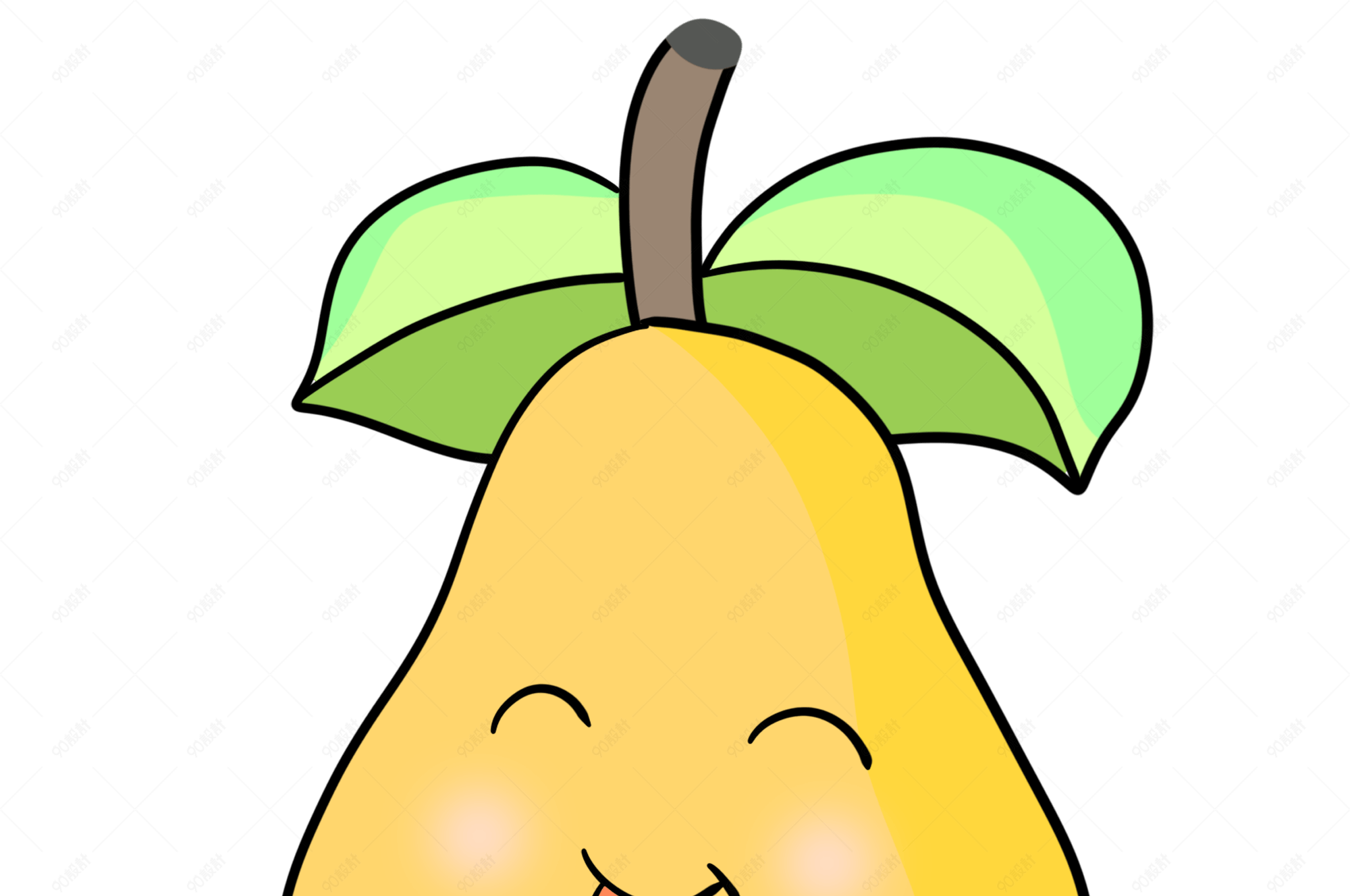夏日解渴卡通甜梨水果图片
