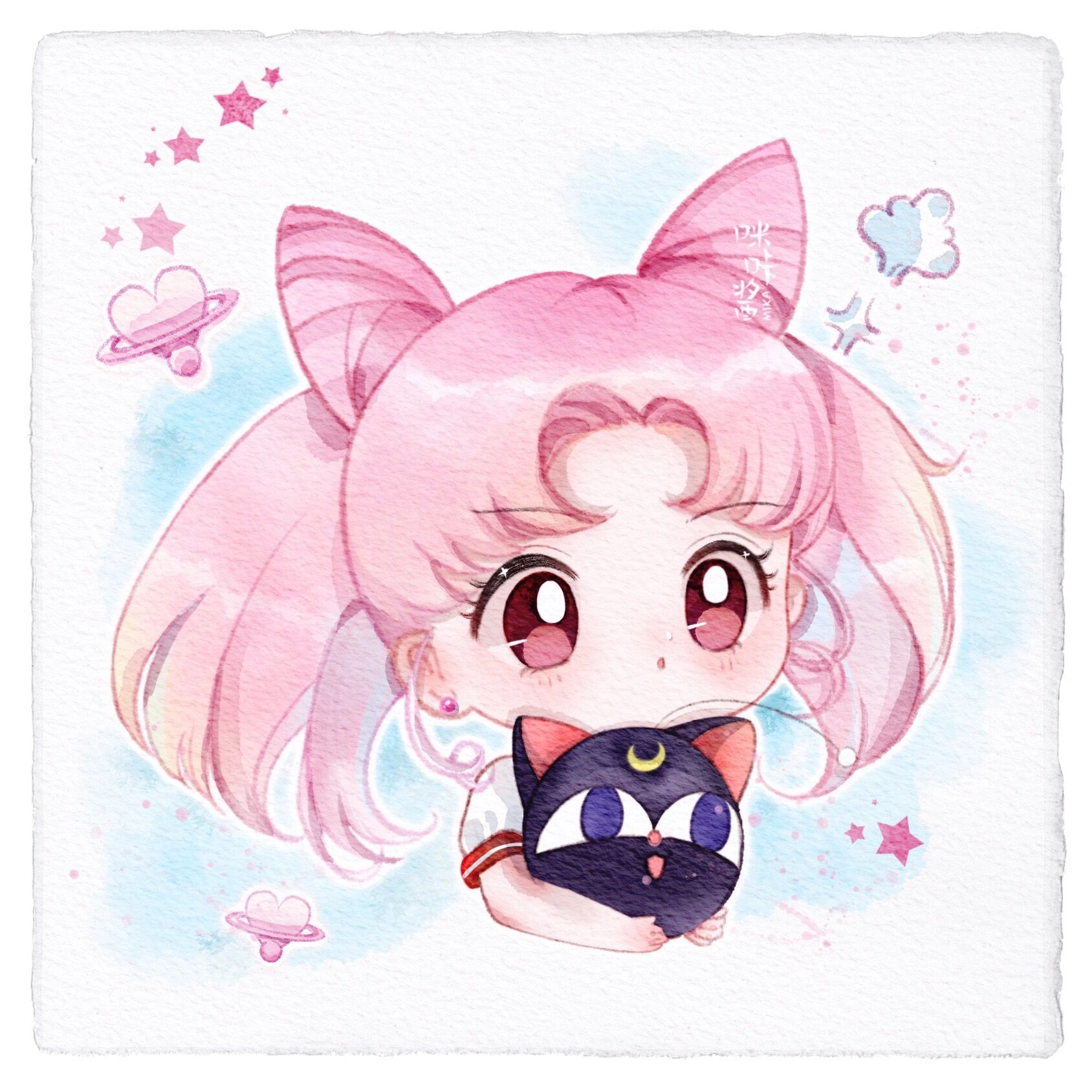 美少女战士q版水彩头像九宫格集合 终于集合了美少女战士2.