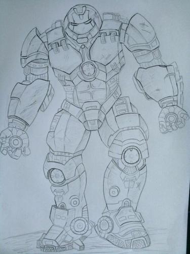 钢铁侠的反浩克装甲怎么画简笔画你们要的反浩克装甲简笔画来了钢铁侠