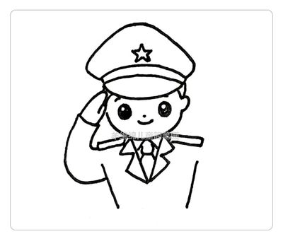 军人简笔画简单帅气 - 简单简笔画