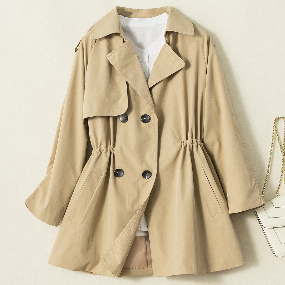 风衣女士新款风衣女中长款小个子春季新款大衣女式外套