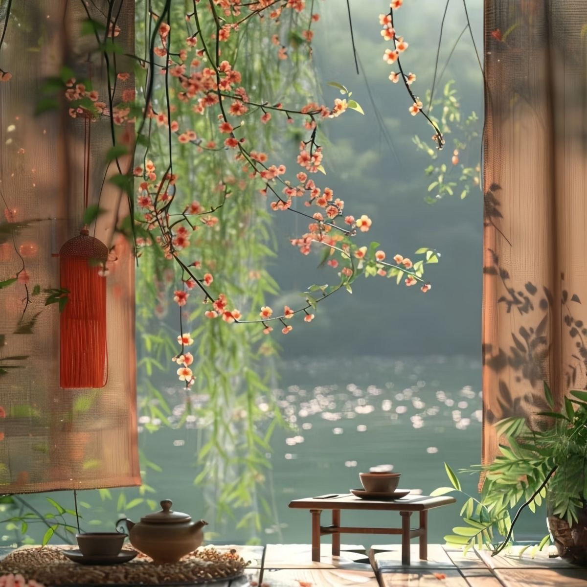 主播直播间背景墙3d立体复古中国风室内古风装饰布置道具拍照挂布