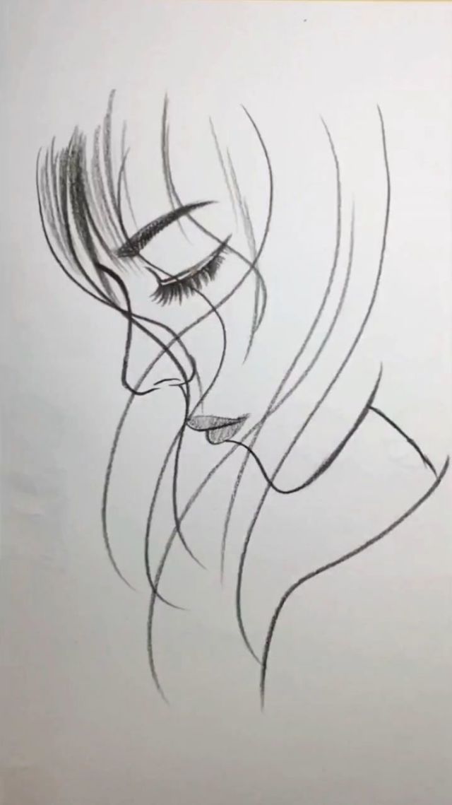 教大家用几个简单的线条画女生的侧脸,赶快自己尝试画一下