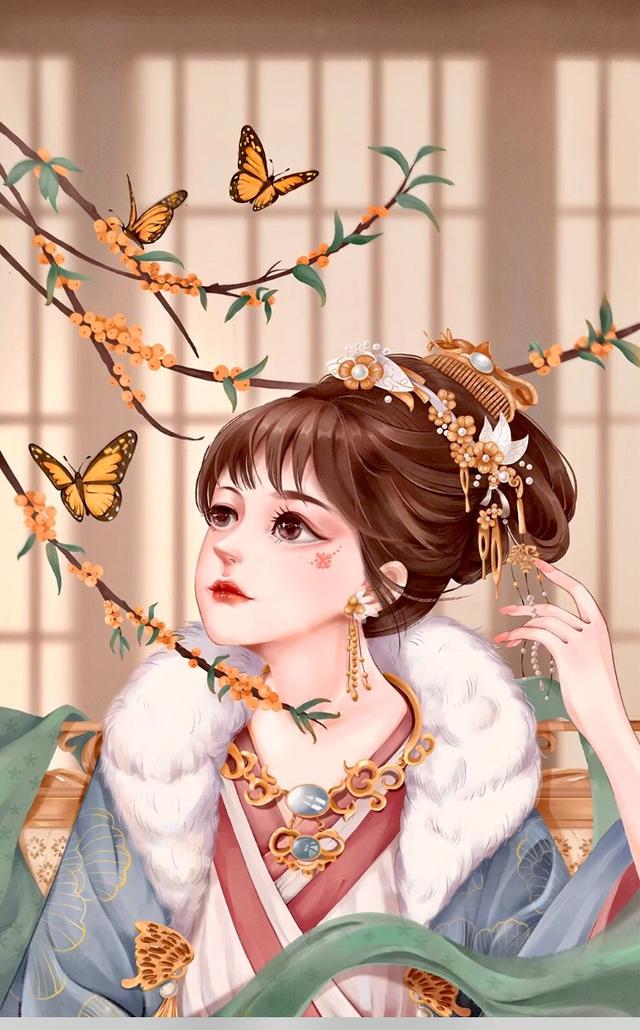 古风动漫少女壁纸,多么温柔的眼神啊,只要有你在我便无所不能