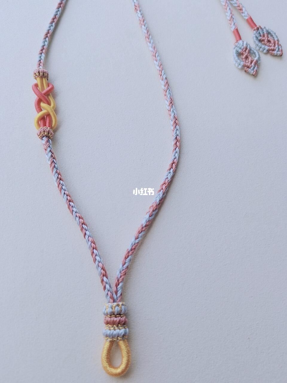 客订八股辫项链绳手工编织项链吊坠女士如意