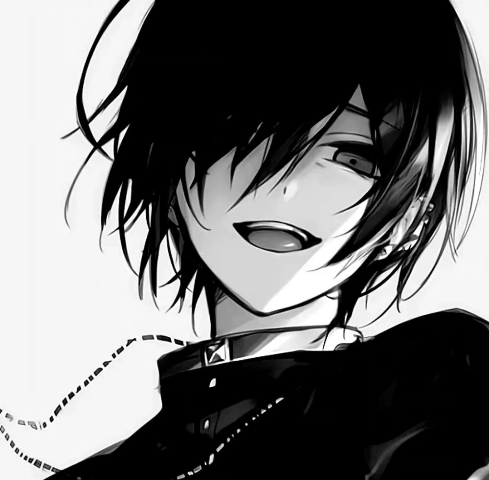 动漫男生头像 | 黑白动漫男头 | 素质拿图