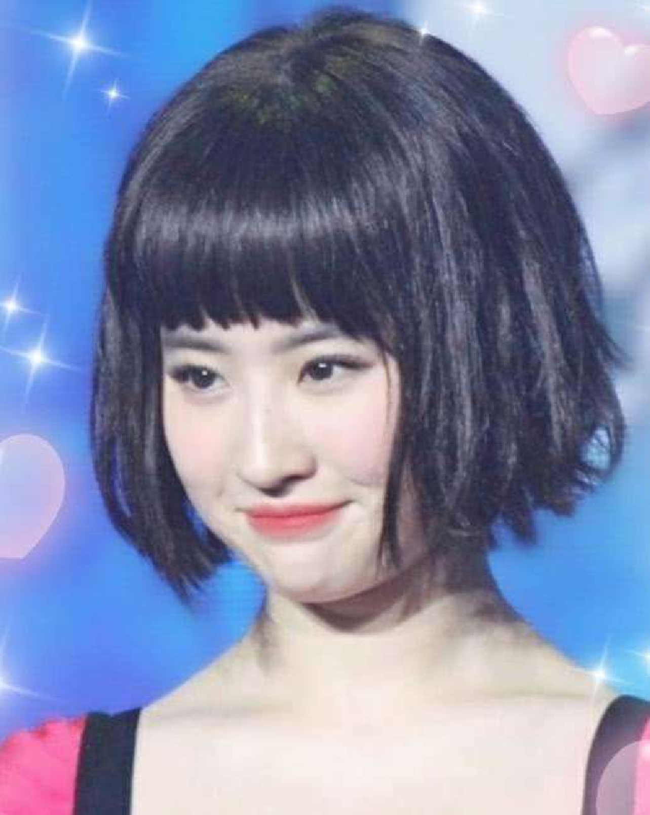 刘亦菲早期黑色短发造型曝光乖巧可爱似洋娃娃