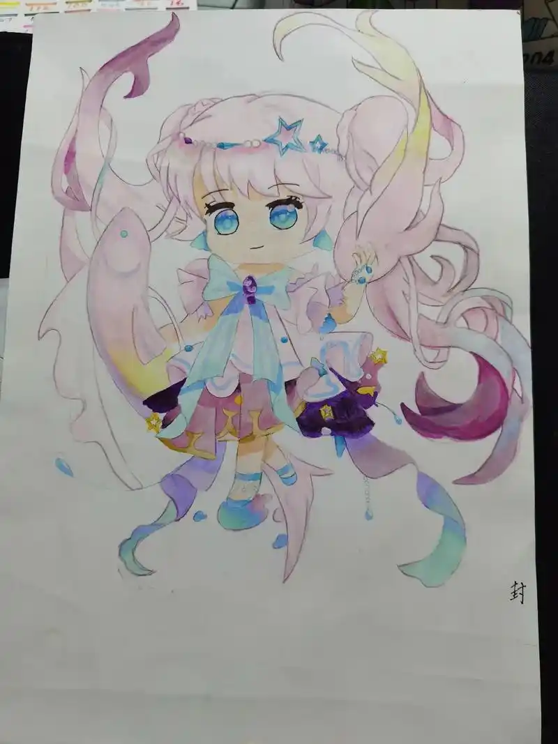 学生作品双鱼座手绘
