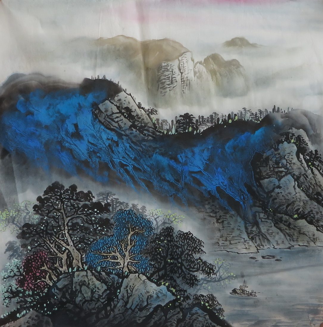 水墨写意装饰客厅斗方四尺字画特价山水泼墨国画