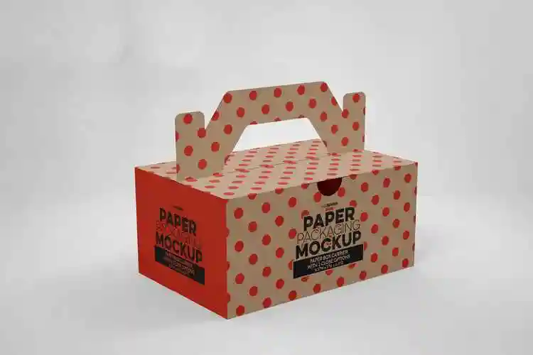 产品包装纸箱设计效果图样机 paper carrier with 2 closure options