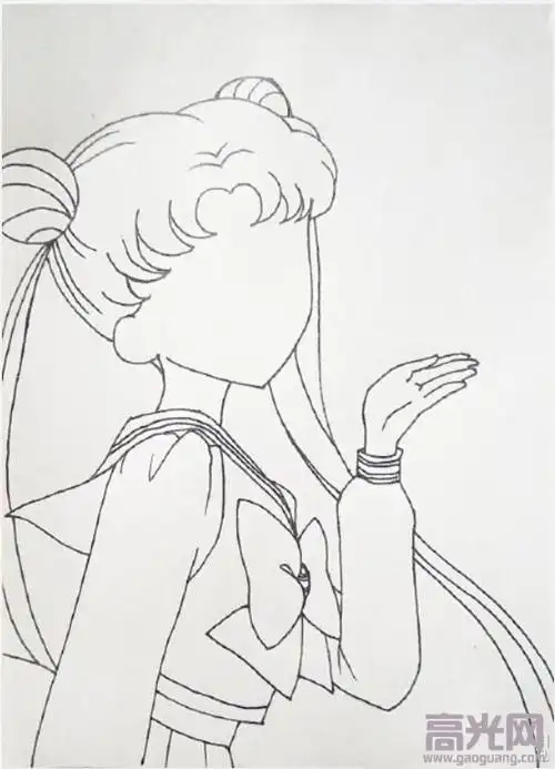 动漫人物简笔画教程美少女战士水冰月步骤图