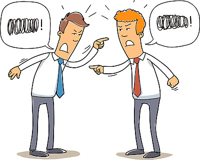 两个年轻的商人正在争吵