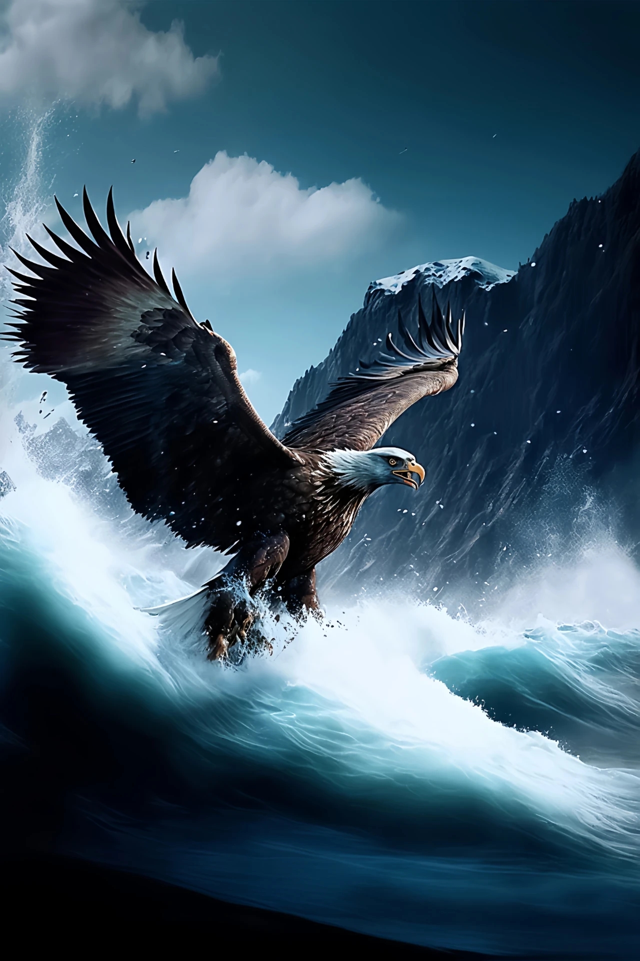 手机电脑头像壁纸-雄鹰展翅系列壁纸 雄鹰凌厉而专注,雄鹰是天空的