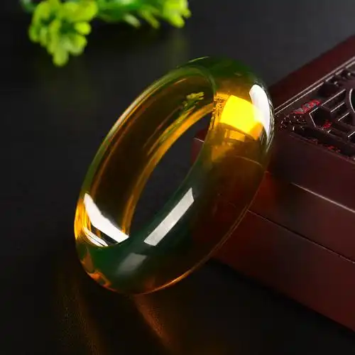 墨西哥天然蓝珀手镯高蓝净水琥珀女士原石手饰手链附证书送礼佳品