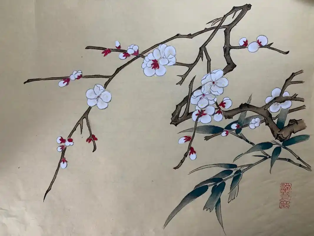 最近学的国画山水花鸟,不知道能坚持下去嘛u#水墨写意 #初学 - 抖音