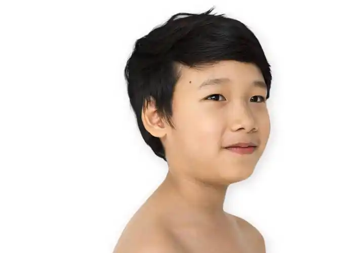 赤膊,亚洲人,男孩,姿势,工作室