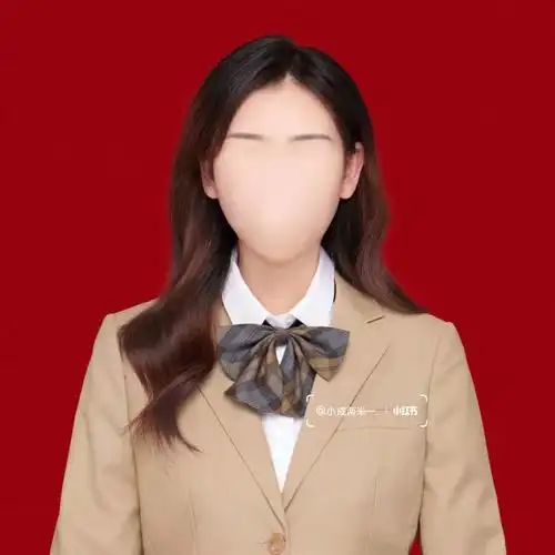 大一新生开学必备证件照海马体红底模板