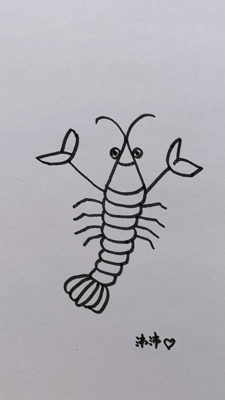 简笔画龙虾