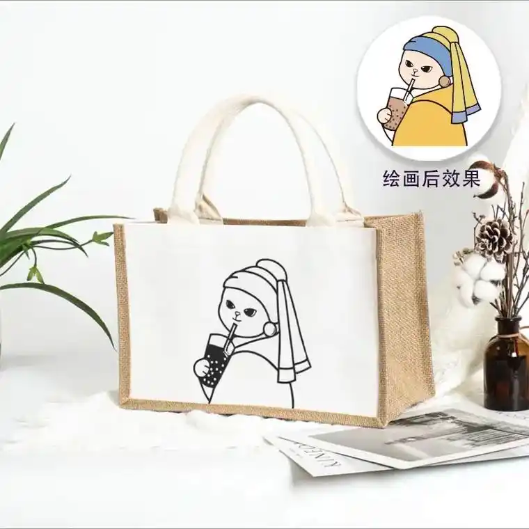 手绘环保75麻布包各种暖场活动