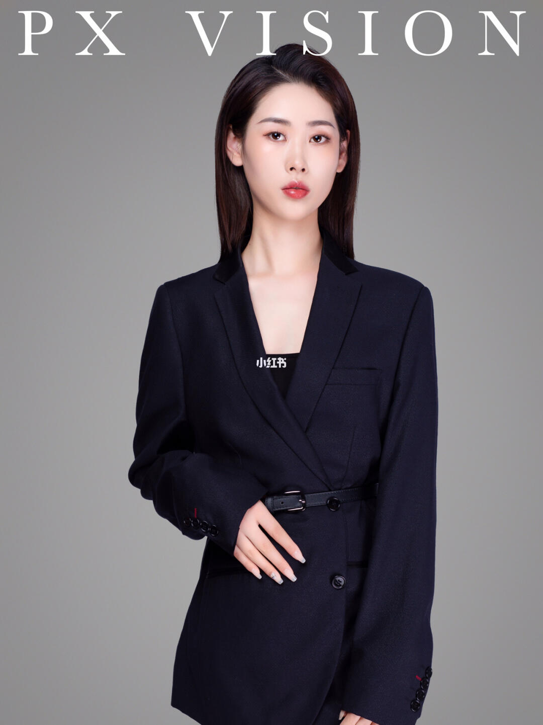 高级黑色西装证件照形象照