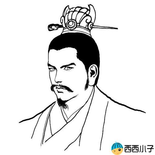 刘备的简笔画卡通人物