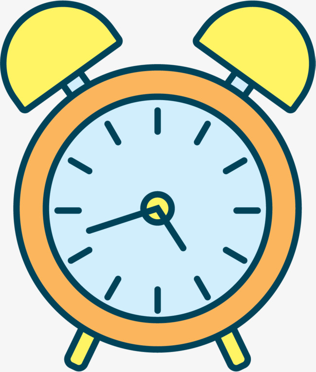 黄色卡通闹钟透明元素闹铃