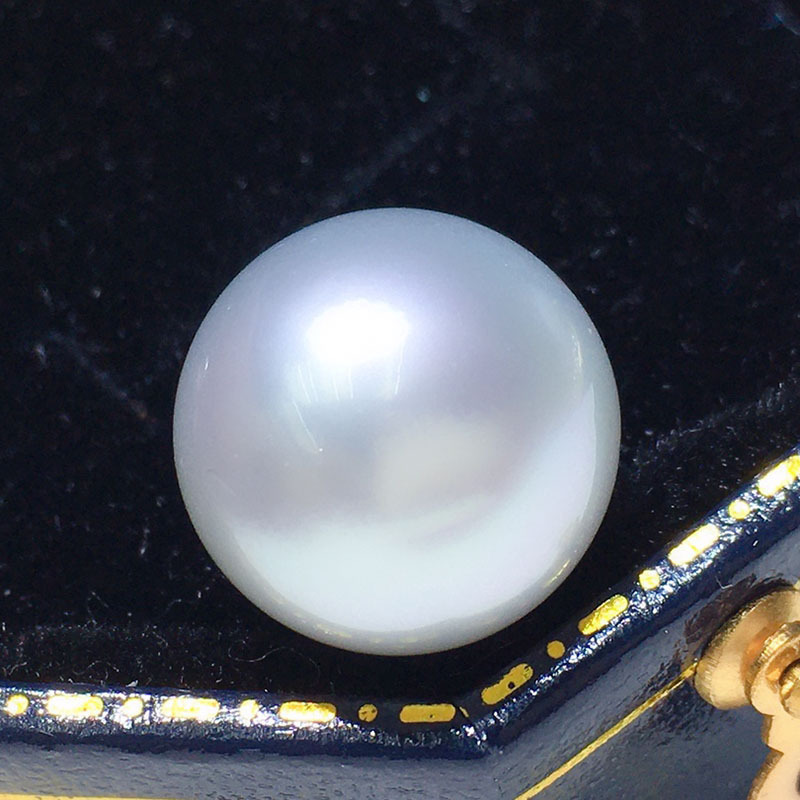 天然稀有原色海水珍珠裸珠澳白正圆基本无暇产量稀少强冷光可定制