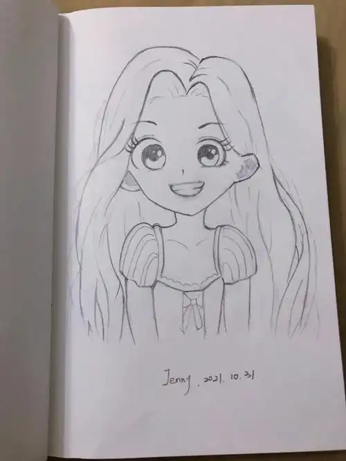 no74手绘临摹卡通动漫人物控笔手绘