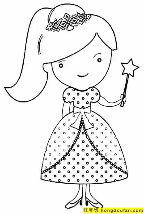 11张童话中的白雪公主涂色简笔画!