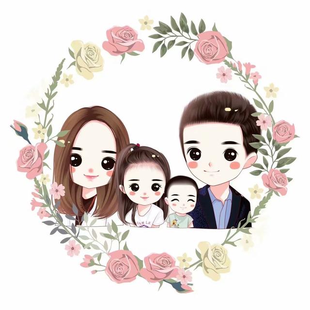 岁月静好,幸福一家三口,四口头像,让生活充满动力