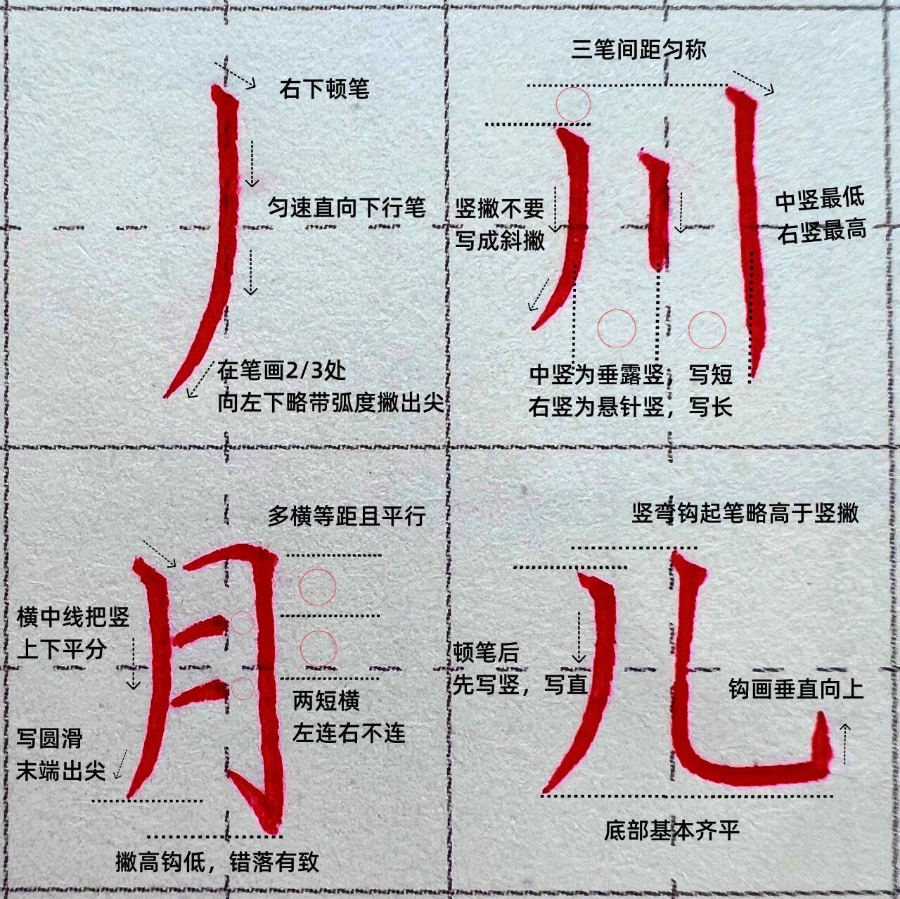 硬笔书法基础笔画d4|竖撇的详细干货写法 撇有几种写法,今天超级详细