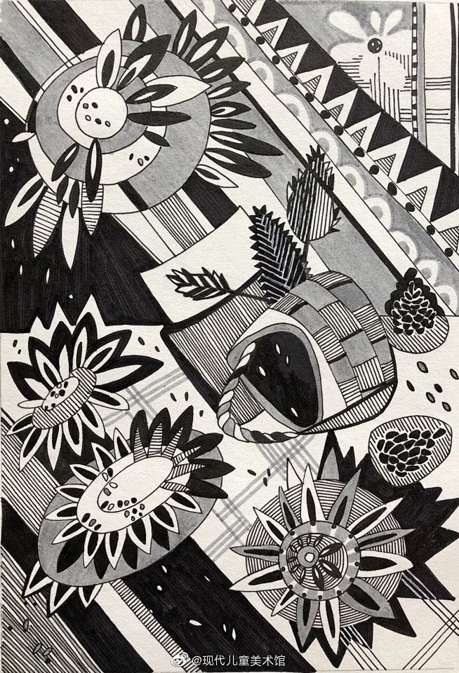 线描装饰画——静物 @美术教育联盟 6767.