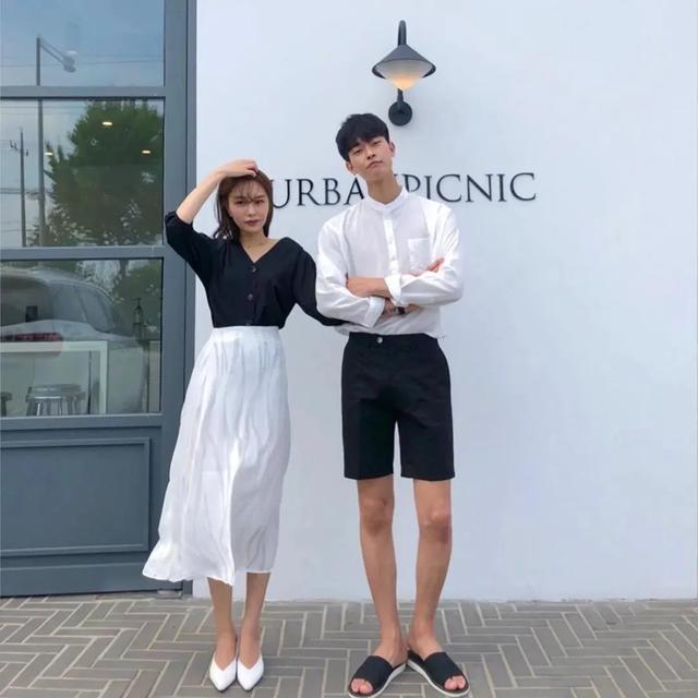 身高156小个子跟183男友情侣装搭配显高时尚气质秀恩爱很高级